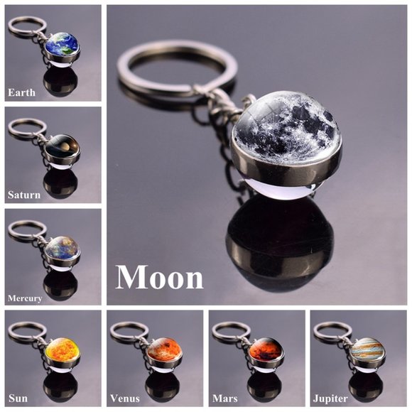 5pcs/lot Solar System Planet Keyring Galaxy Space - Picture 1 of 7